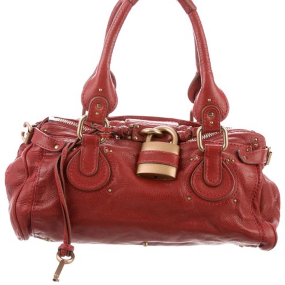 Chloé Paddington Red Leather Satchel